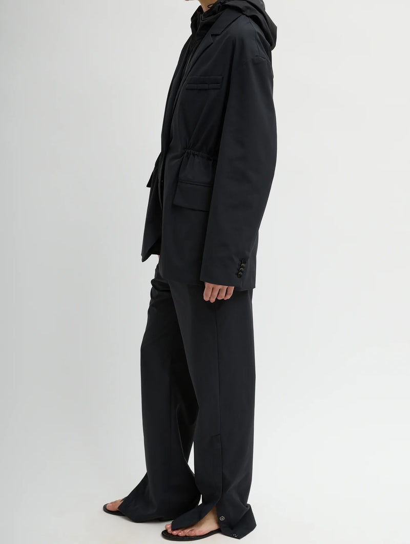 Tech Suiting Anorak Blazer With Zip Off Vest in Black