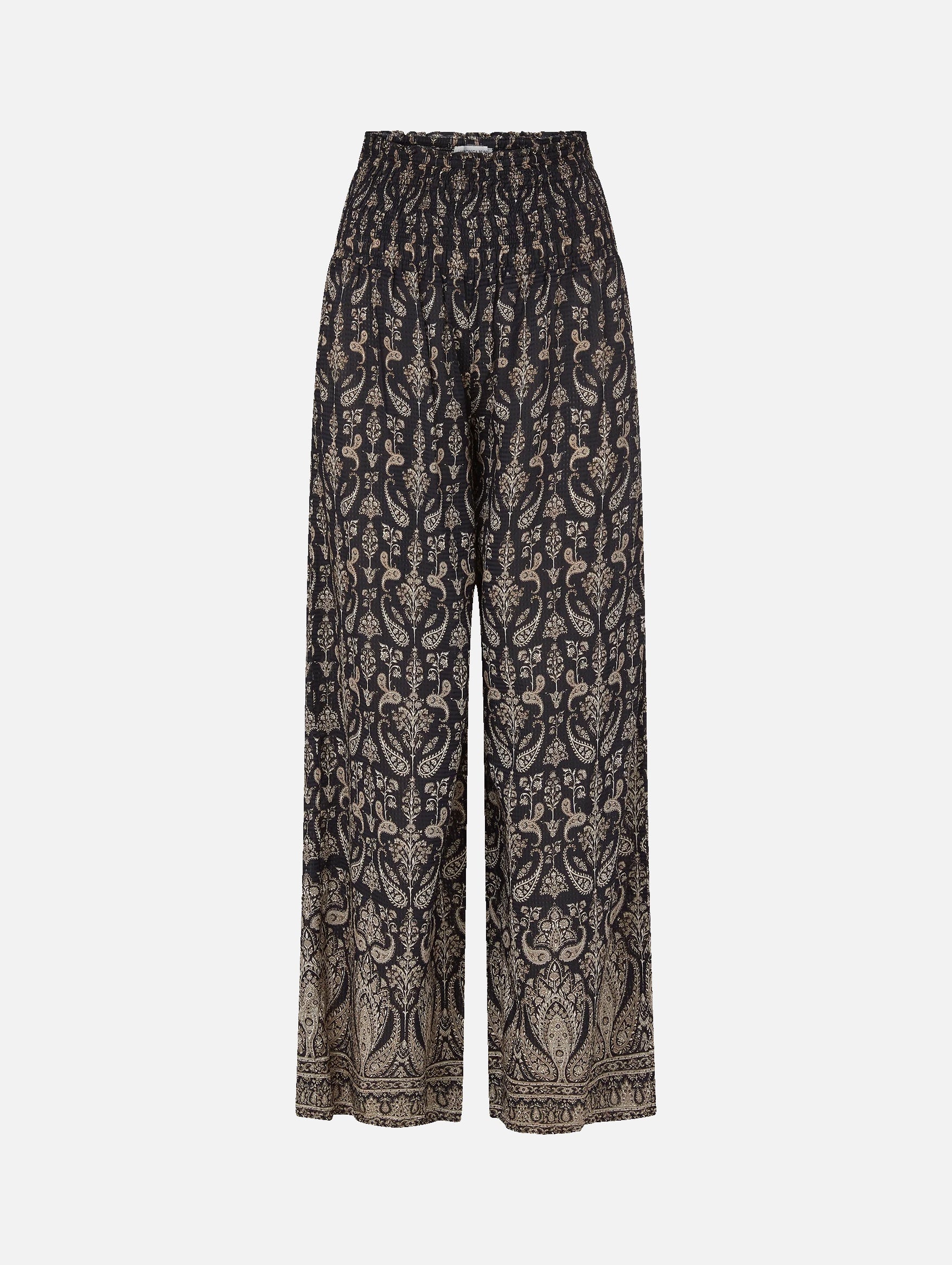 Callaway Smocked Wide-Leg Pant in Black Multi