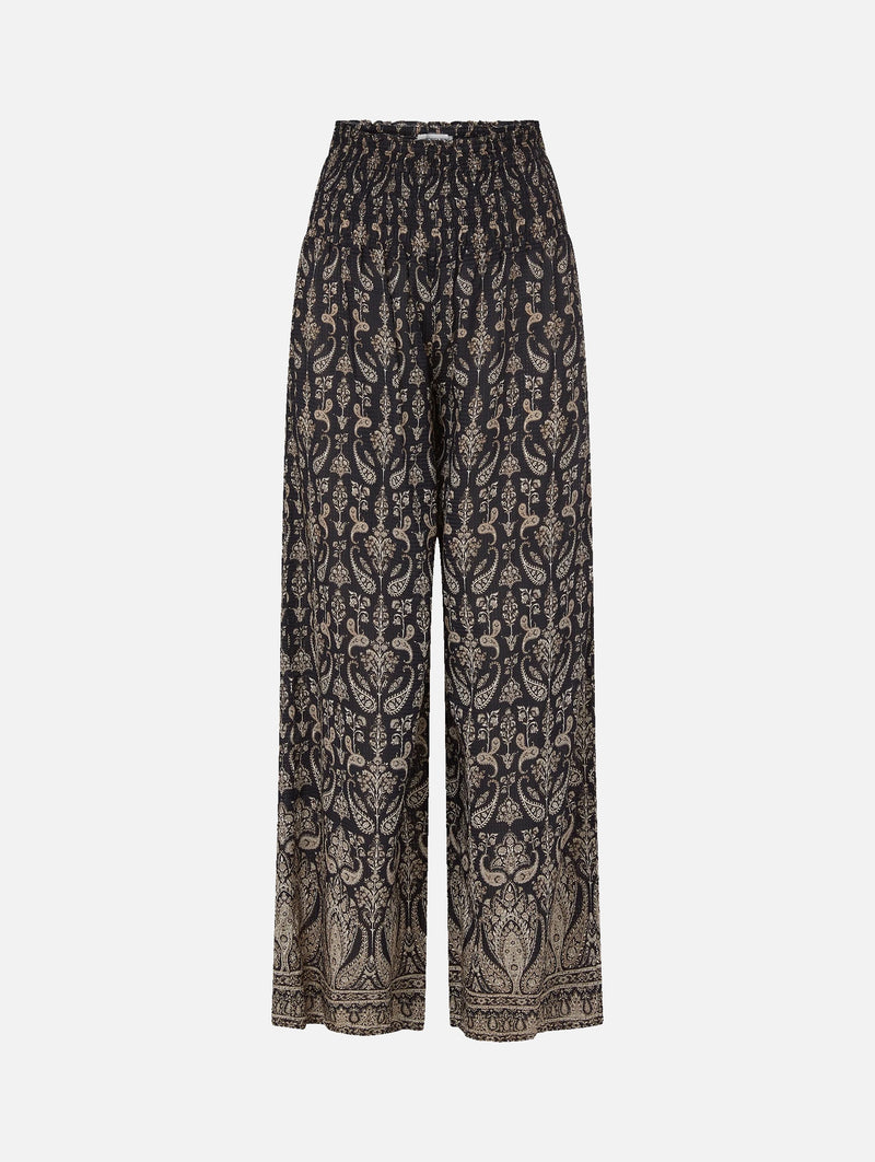 Callaway Smocked Wide-Leg Pant in Black Multi