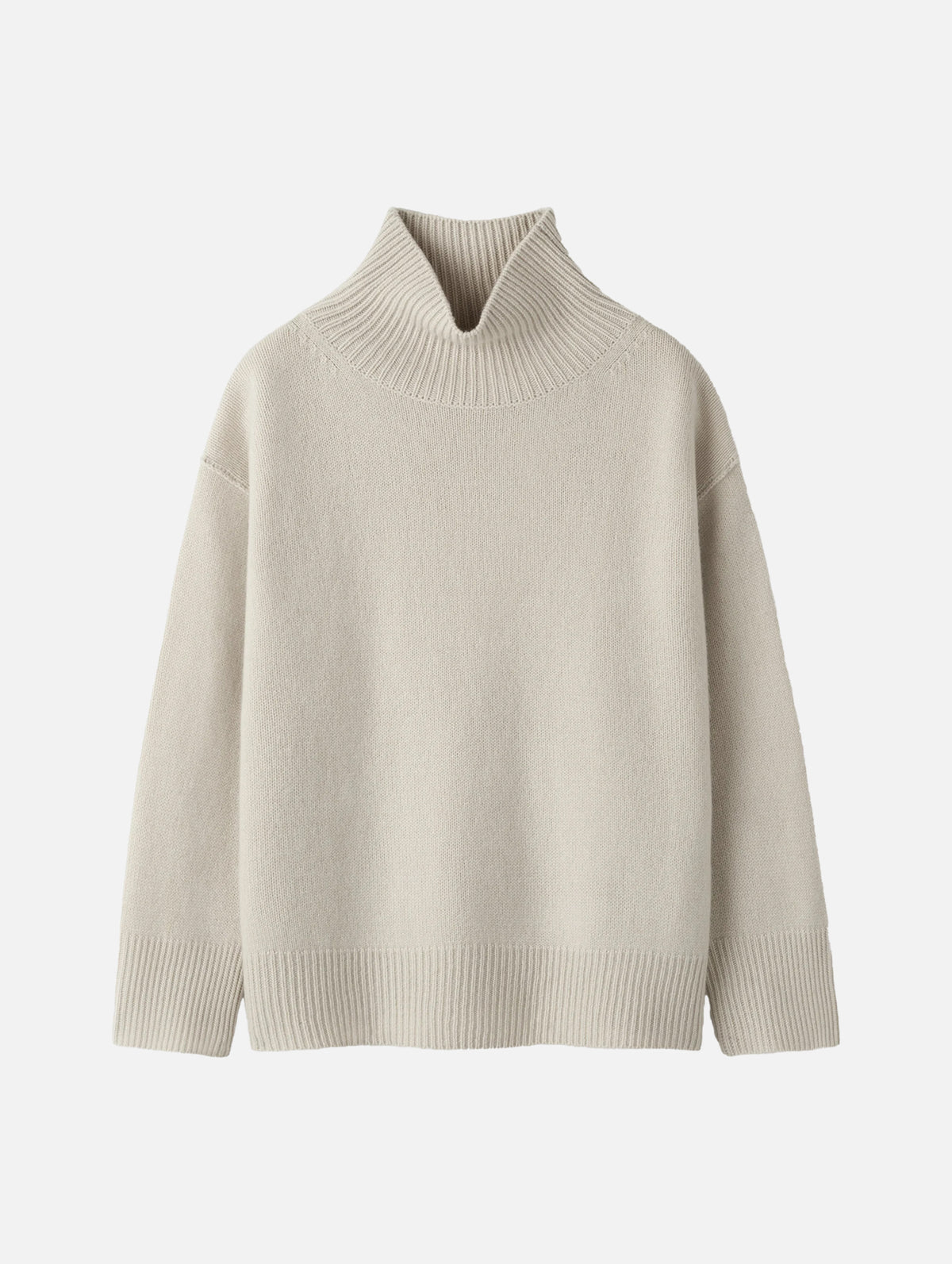 Boyfriend Cashmere Turtleneck in Chalk