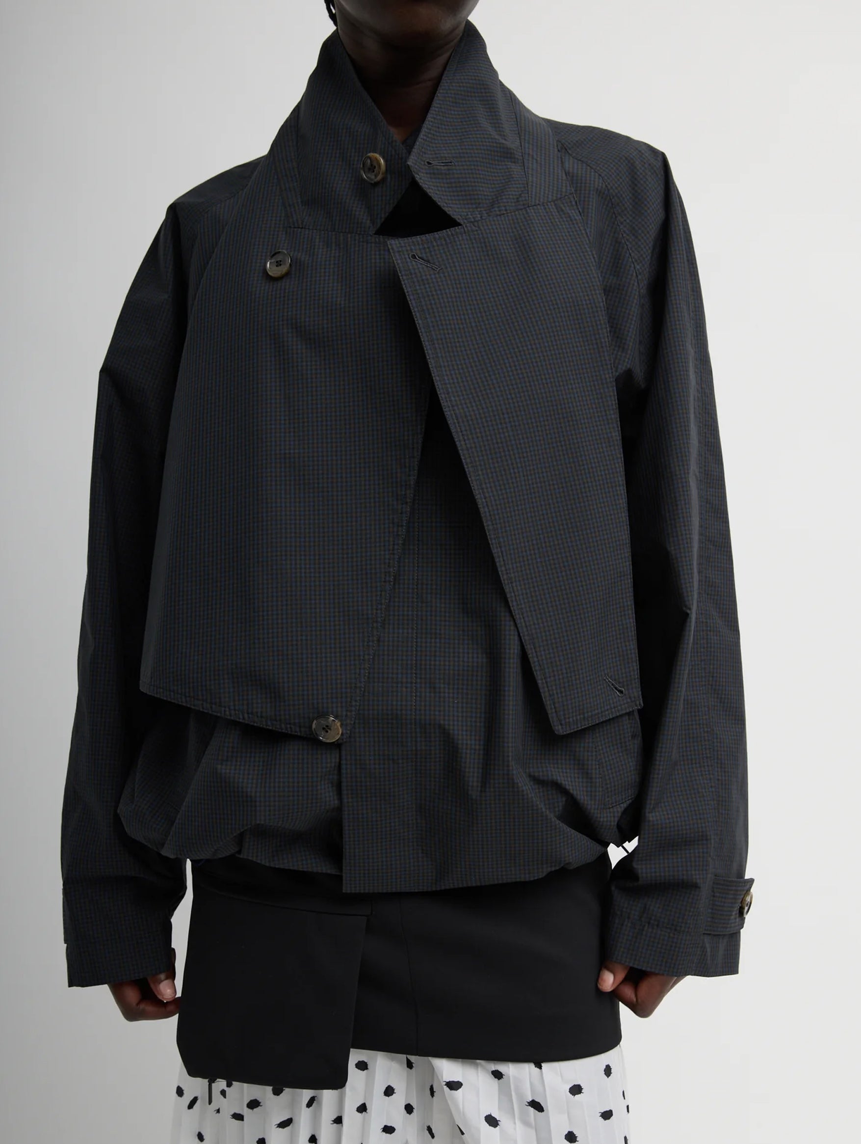 Charles Menswear Trench Anorak in Navy Multi