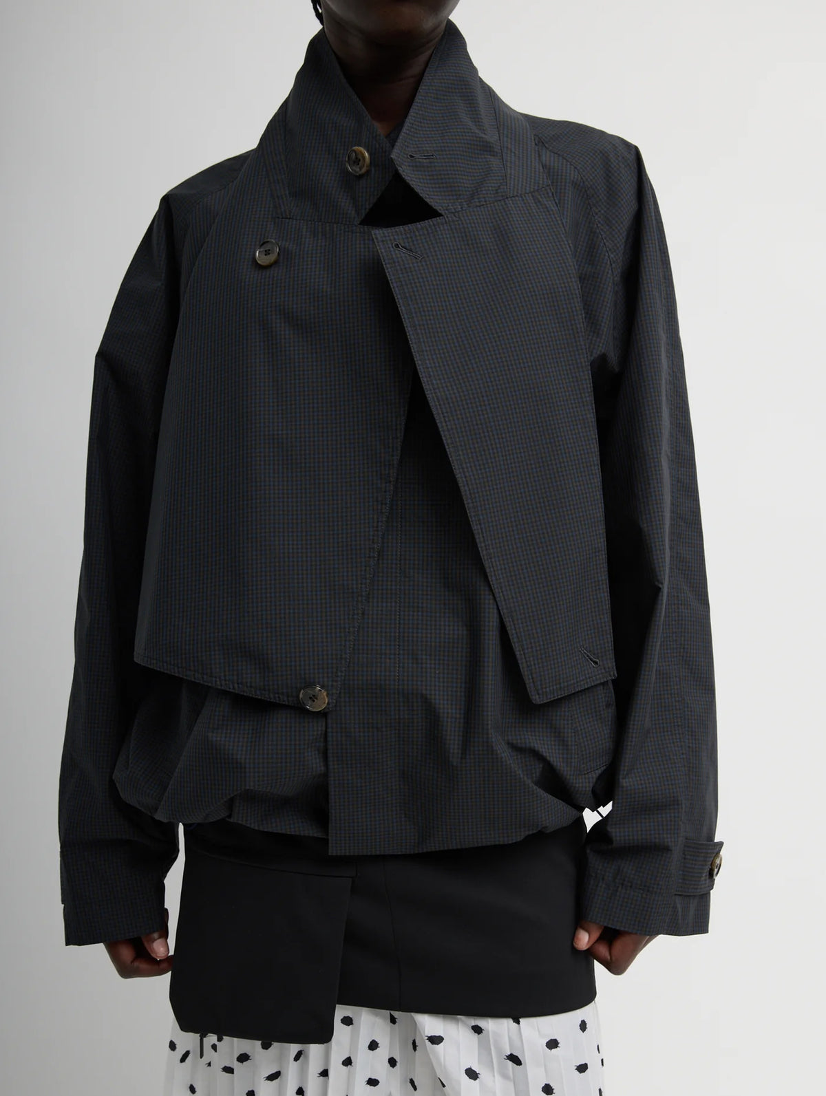 Charles Menswear Trench Anorak in Navy Multi