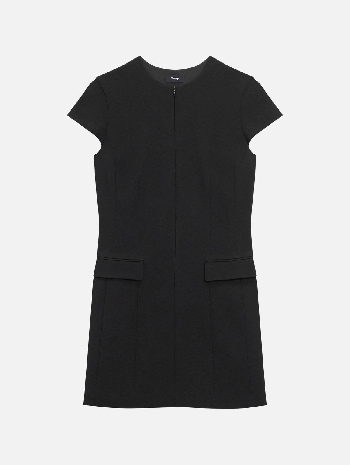 Tailored Zip Front Mini Dress in Black