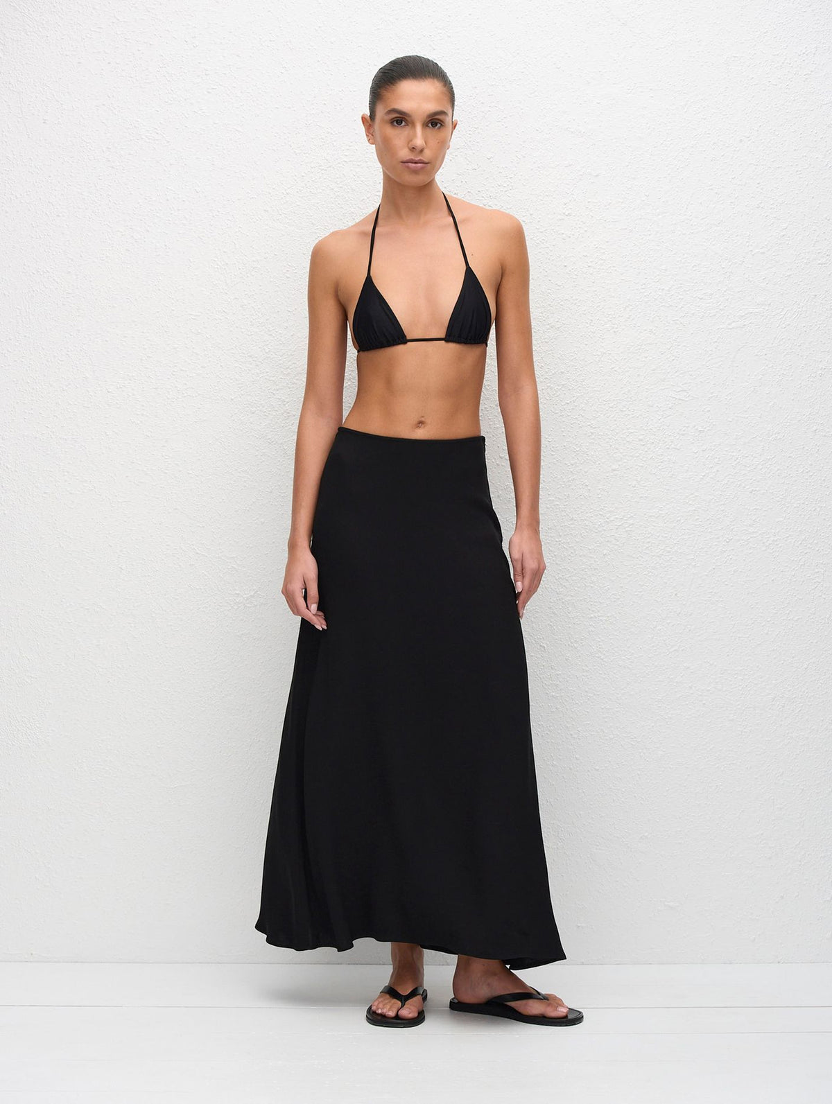 Fluid Midi Skirt in Black