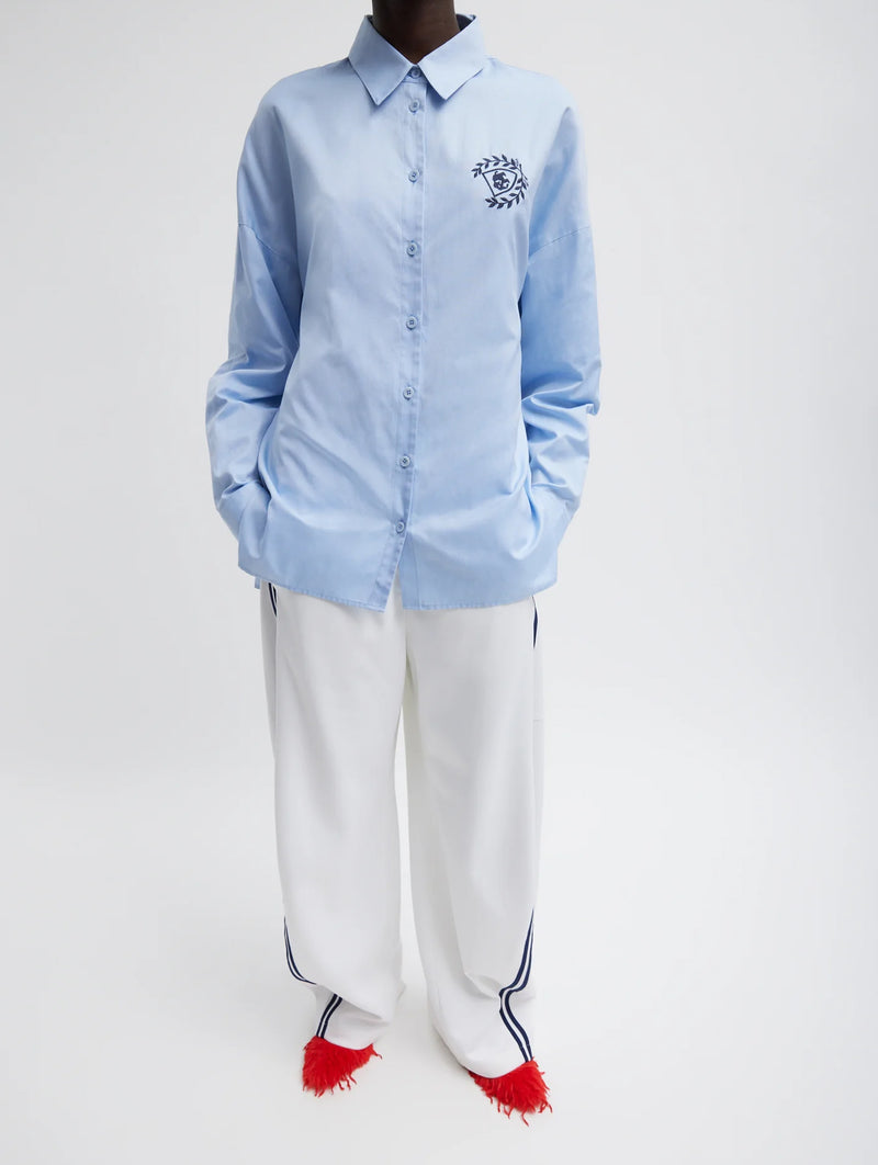 Oxford Crest Gabe Oversized Shirt in Light Blue