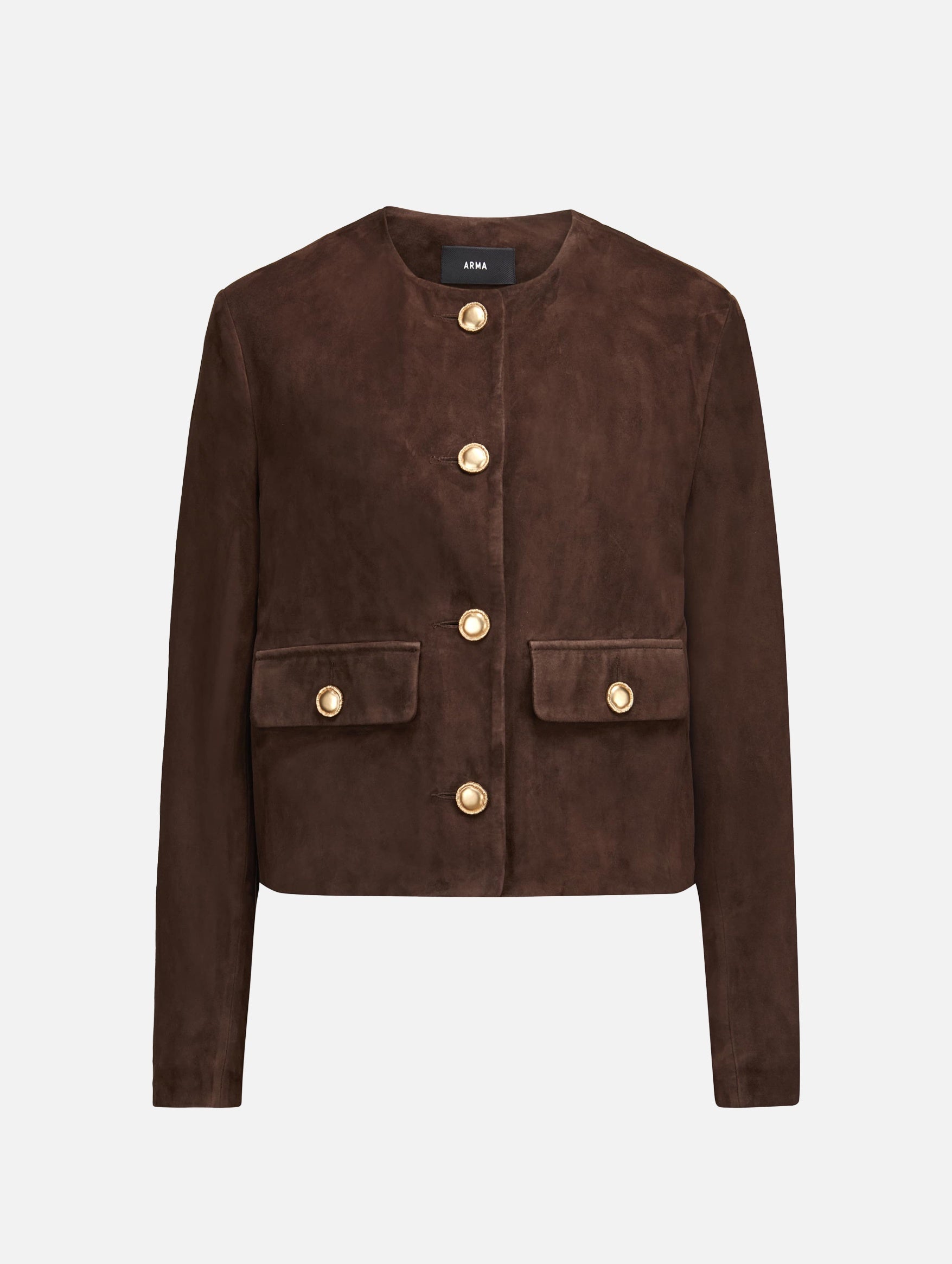 Gaya Suede Jacket in Mud Brown