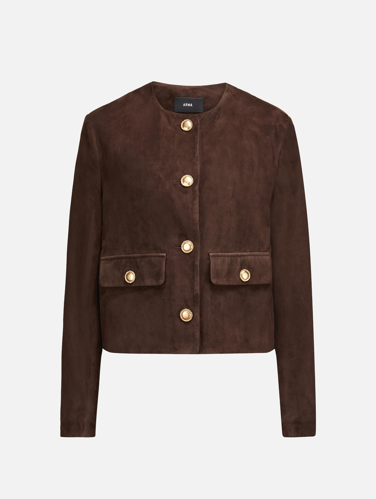 Gaya Suede Jacket in Mud Brown