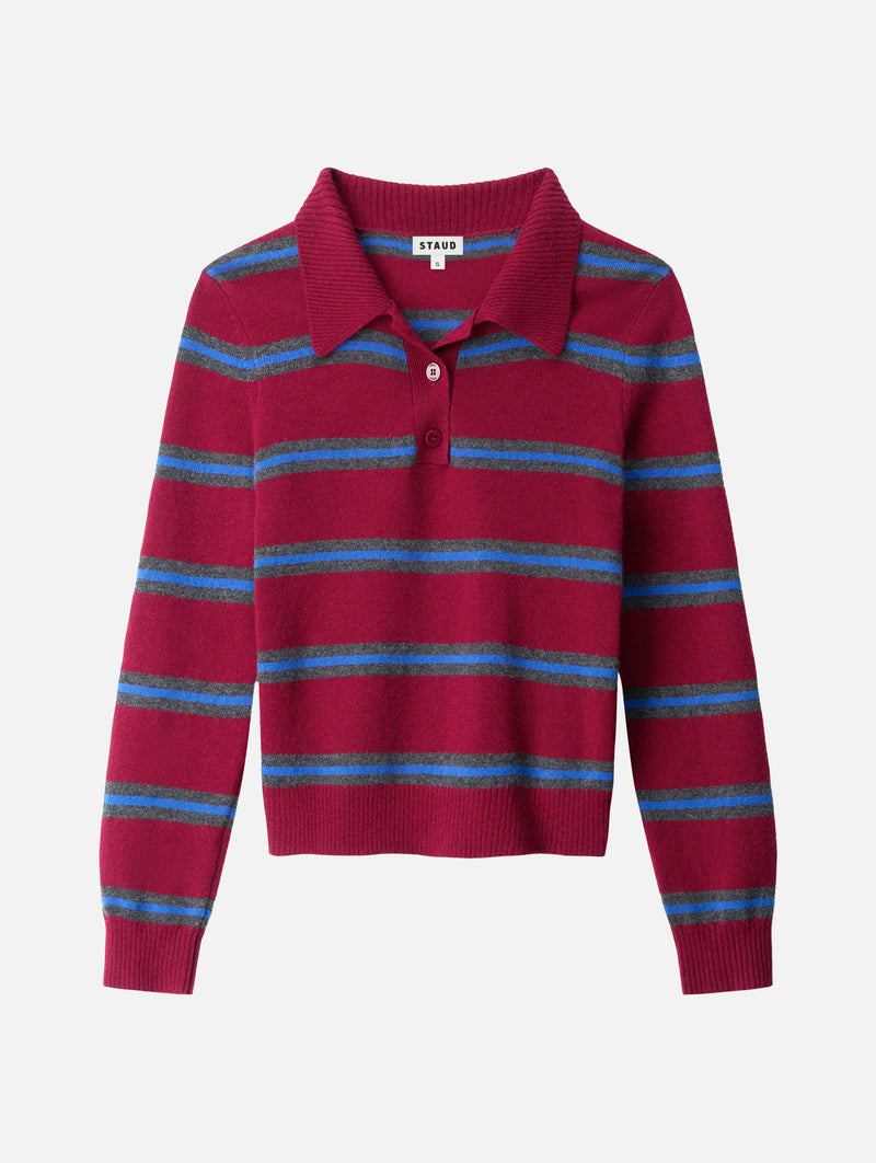 Gemma Cashmere Sweater in Crimson Stripe