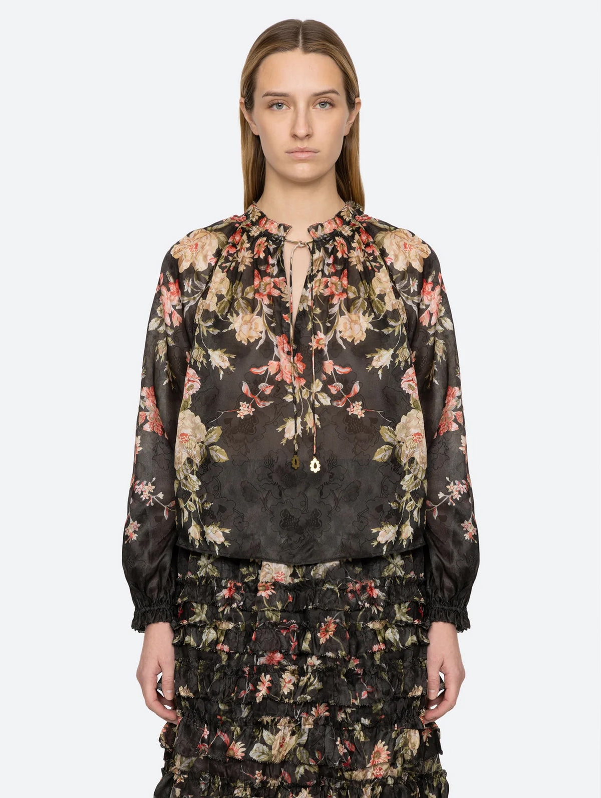 Jolie Long Sleeve Top in Black