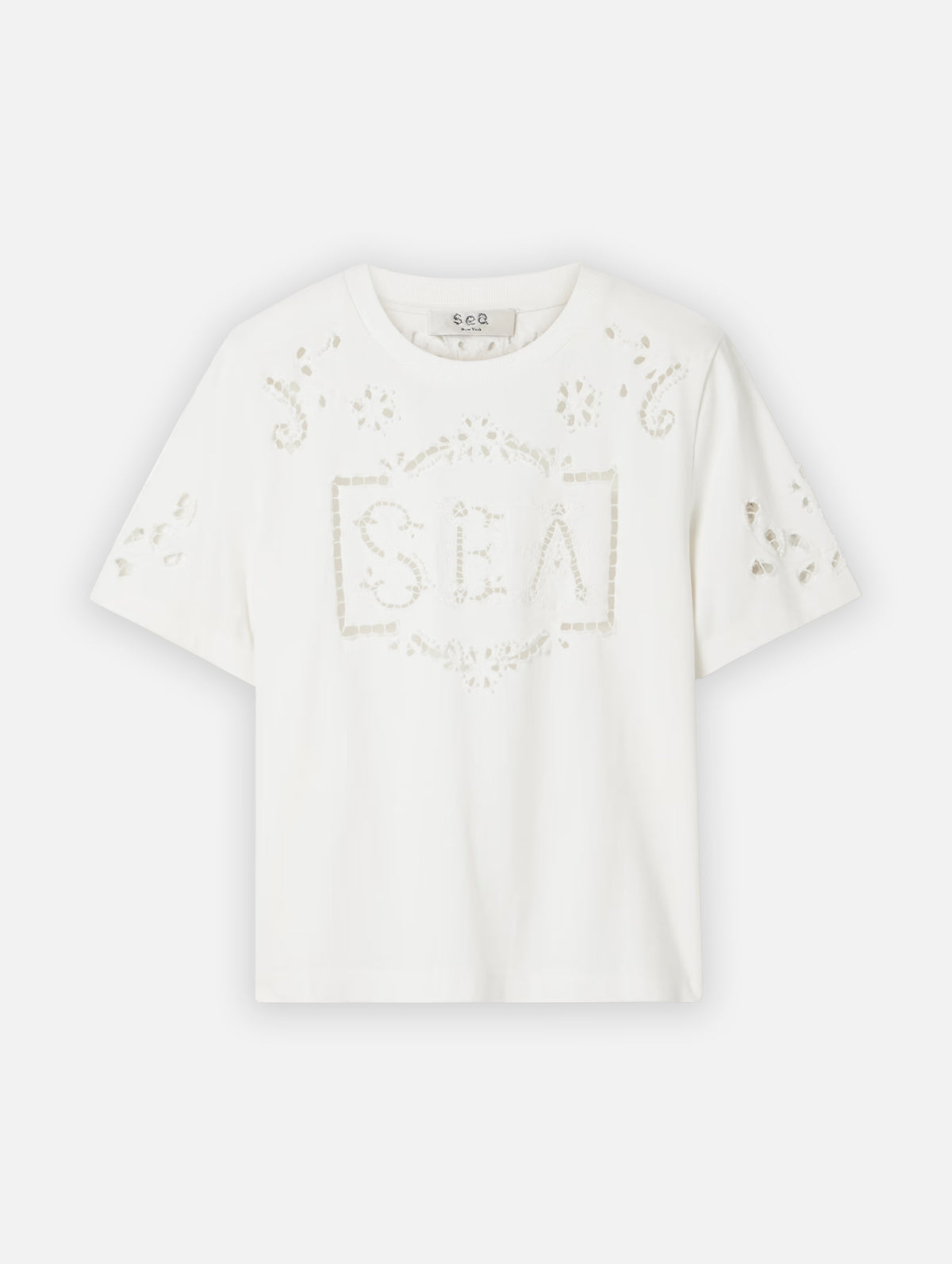 Marie Embroidery T-Shirt in White