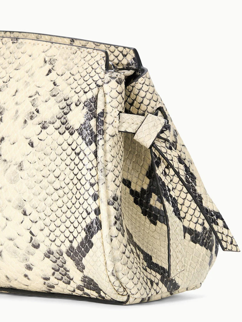 Maude Convertible Clutch in White Snake
