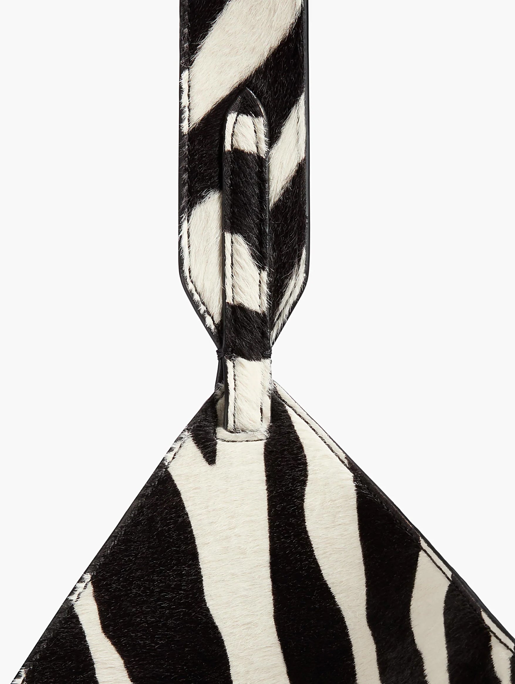 Lotus Mini Tote in Zebra Print Haircalf and Black Suede