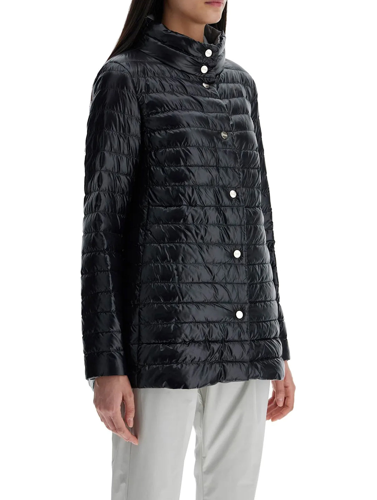 Reversible Nylon Ultralight A-shape Jacket in Black/Grey