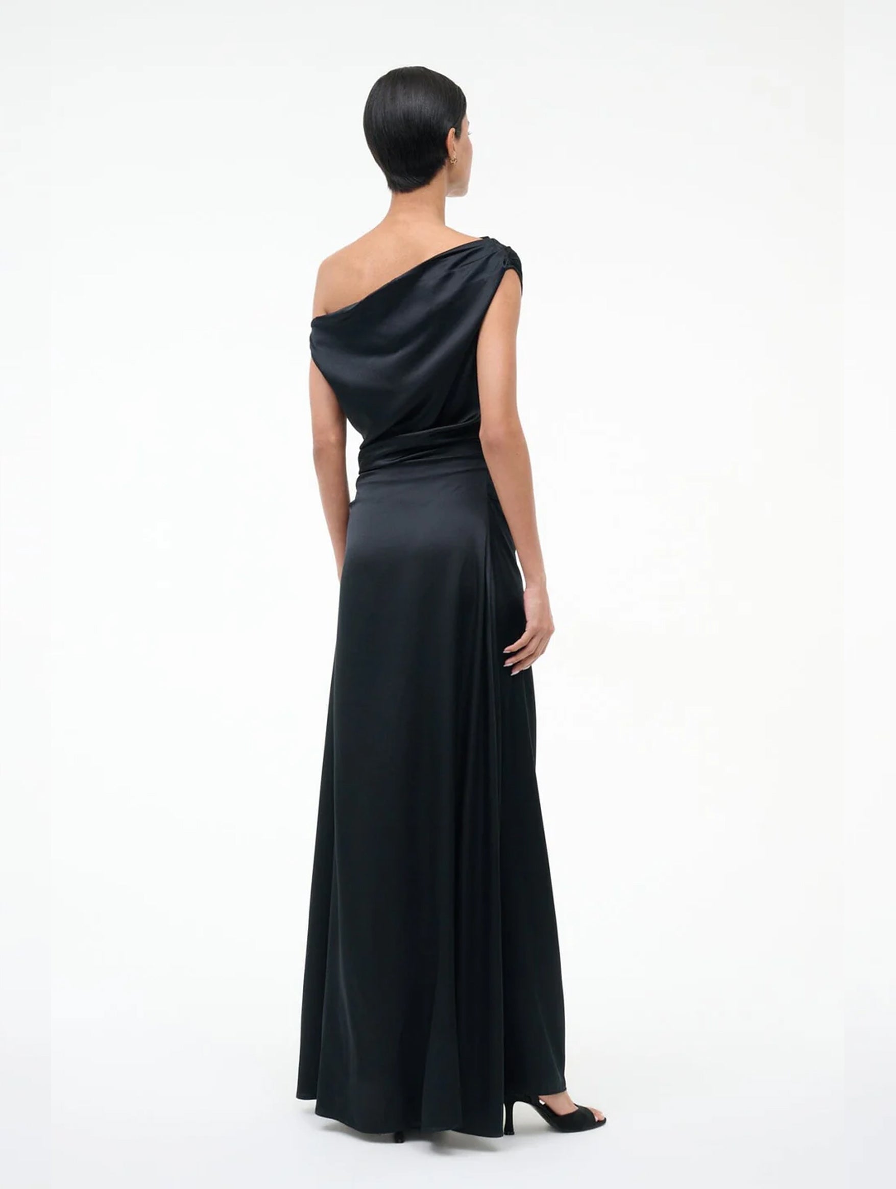 Phare Silk Maxi Dress in Black