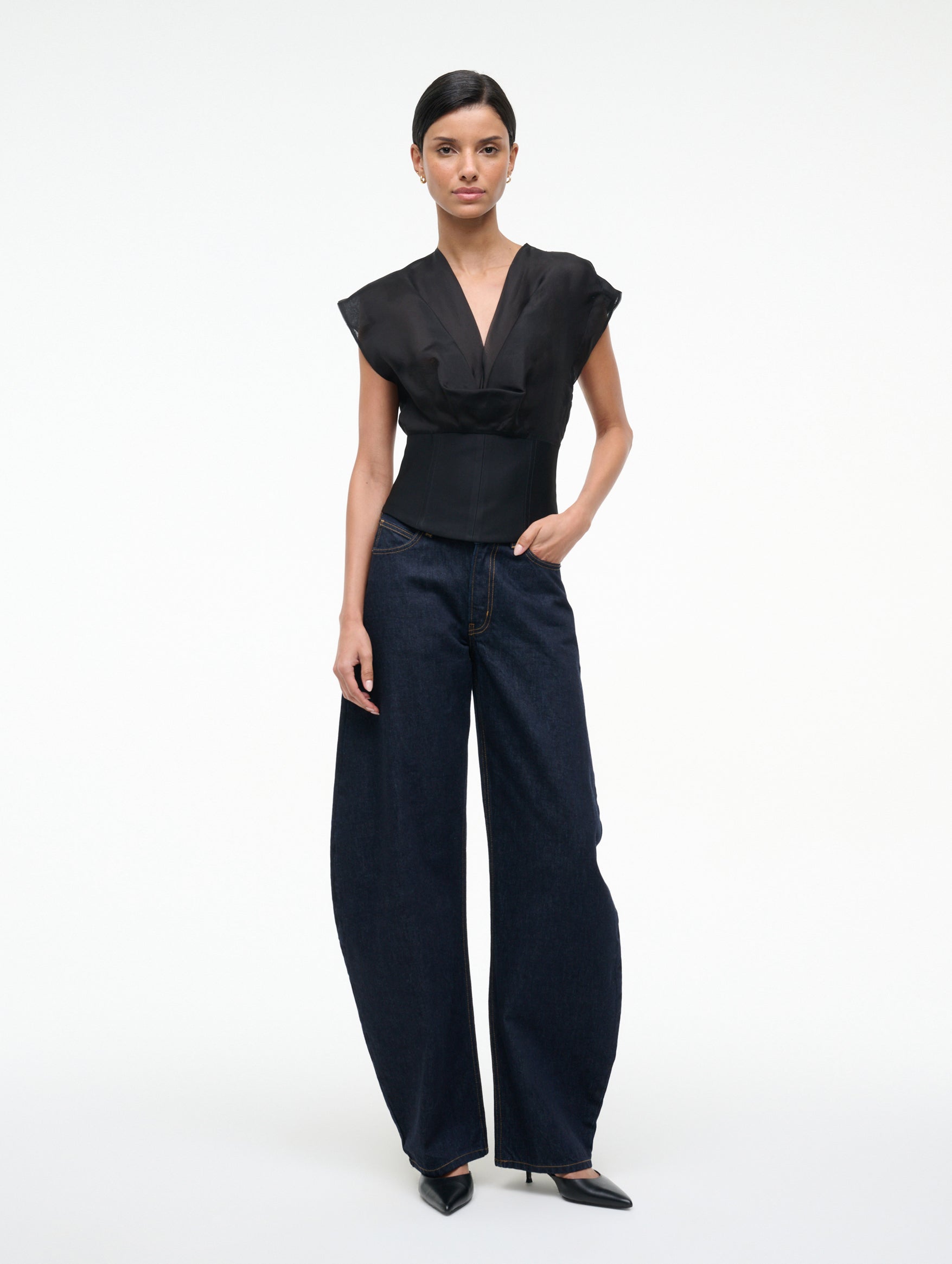 Pinnacle Top in Black Silk