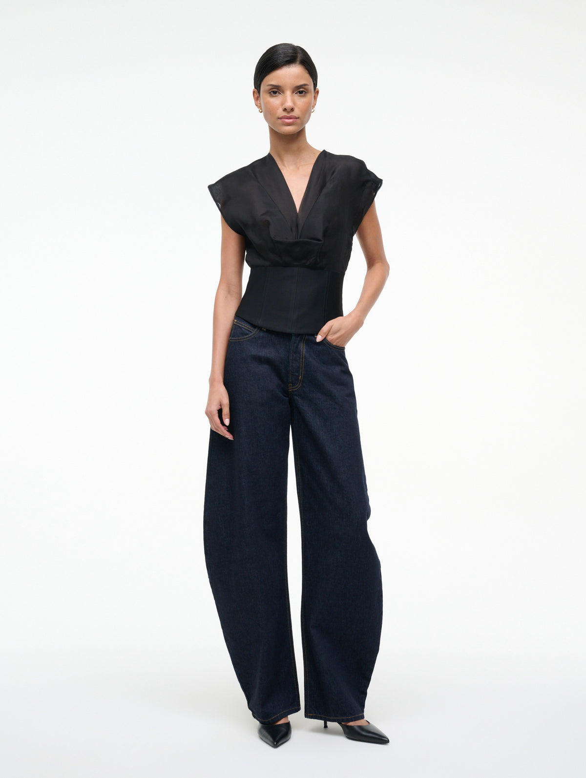 Pinnacle Top in Black Silk