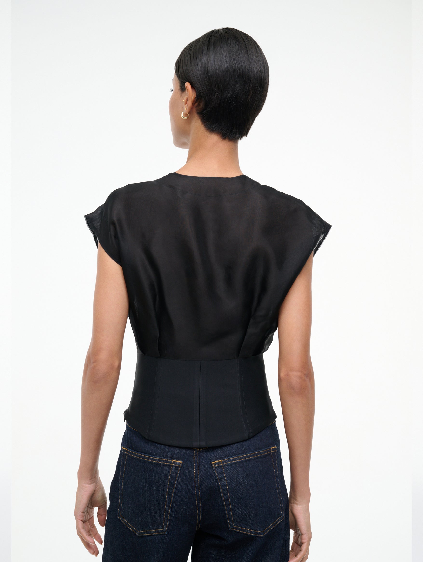 Pinnacle Top in Black Silk