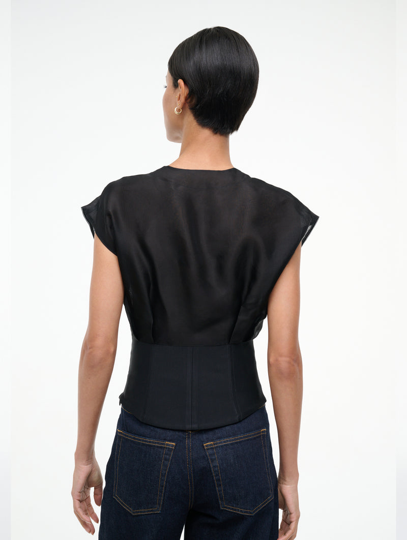 Pinnacle Top in Black Silk