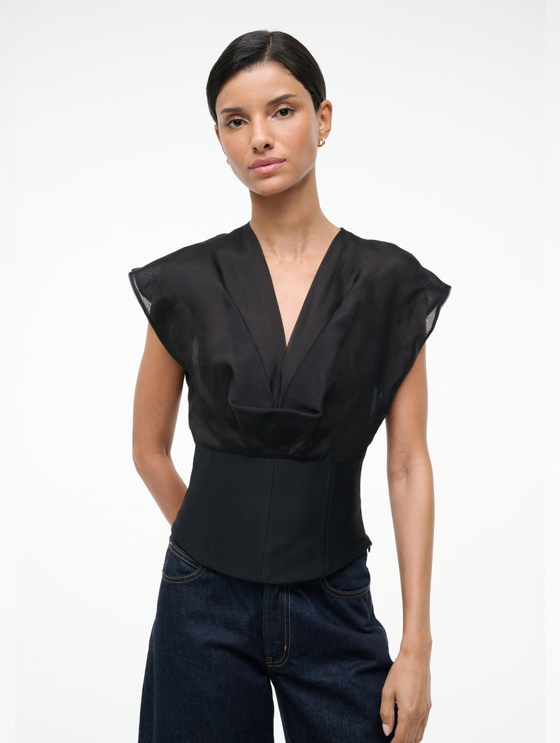 Pinnacle Top in Black Silk