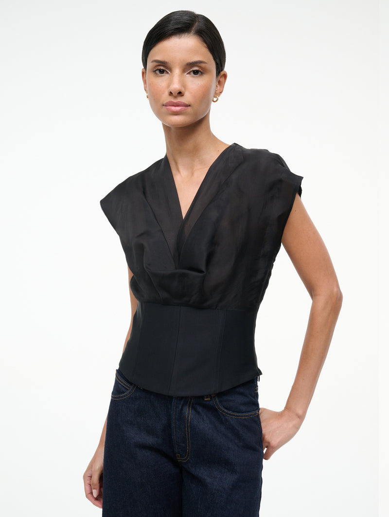 Pinnacle Top in Black Silk
