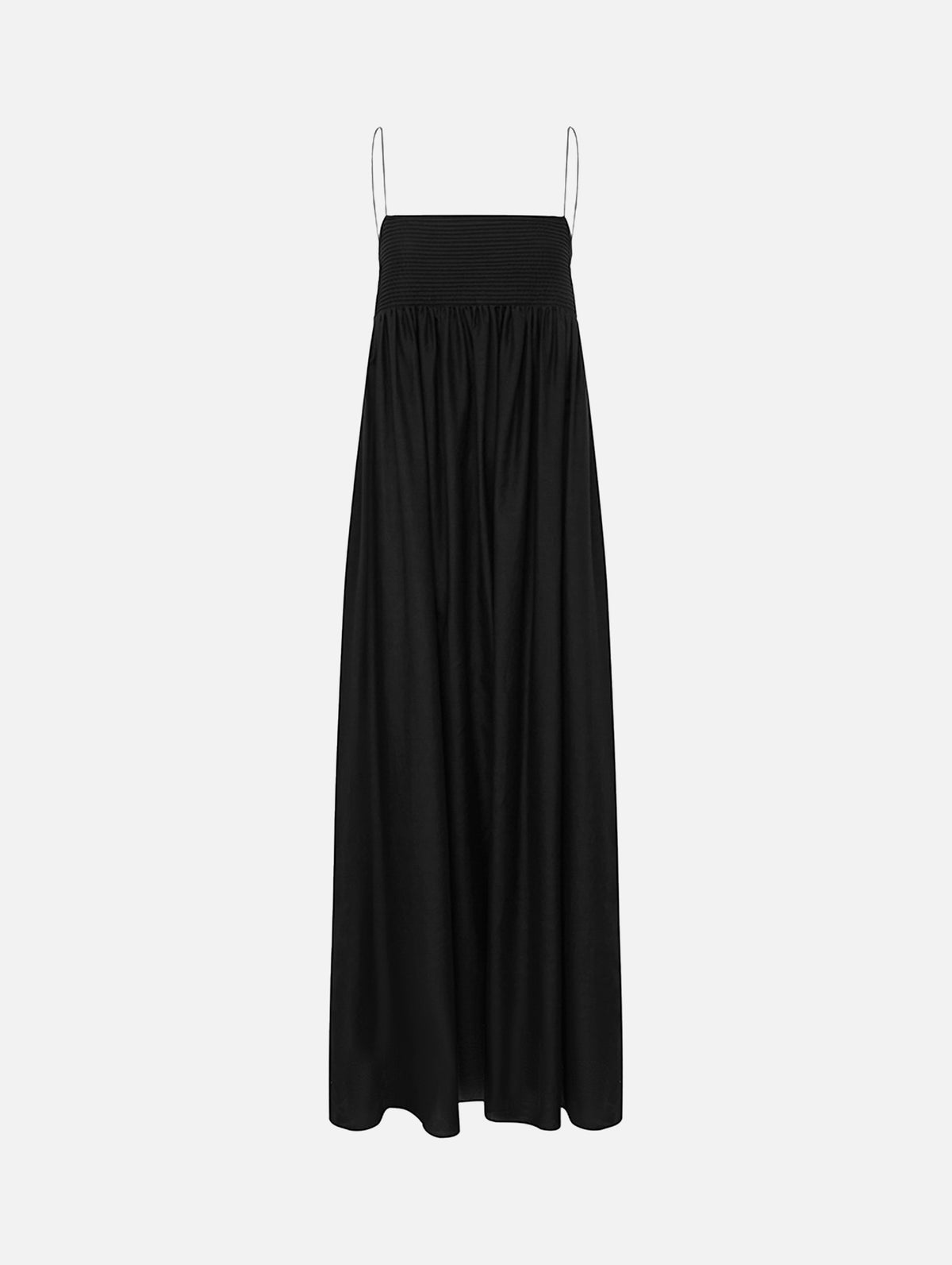 Empire Pintuck Bodice Dress in Black