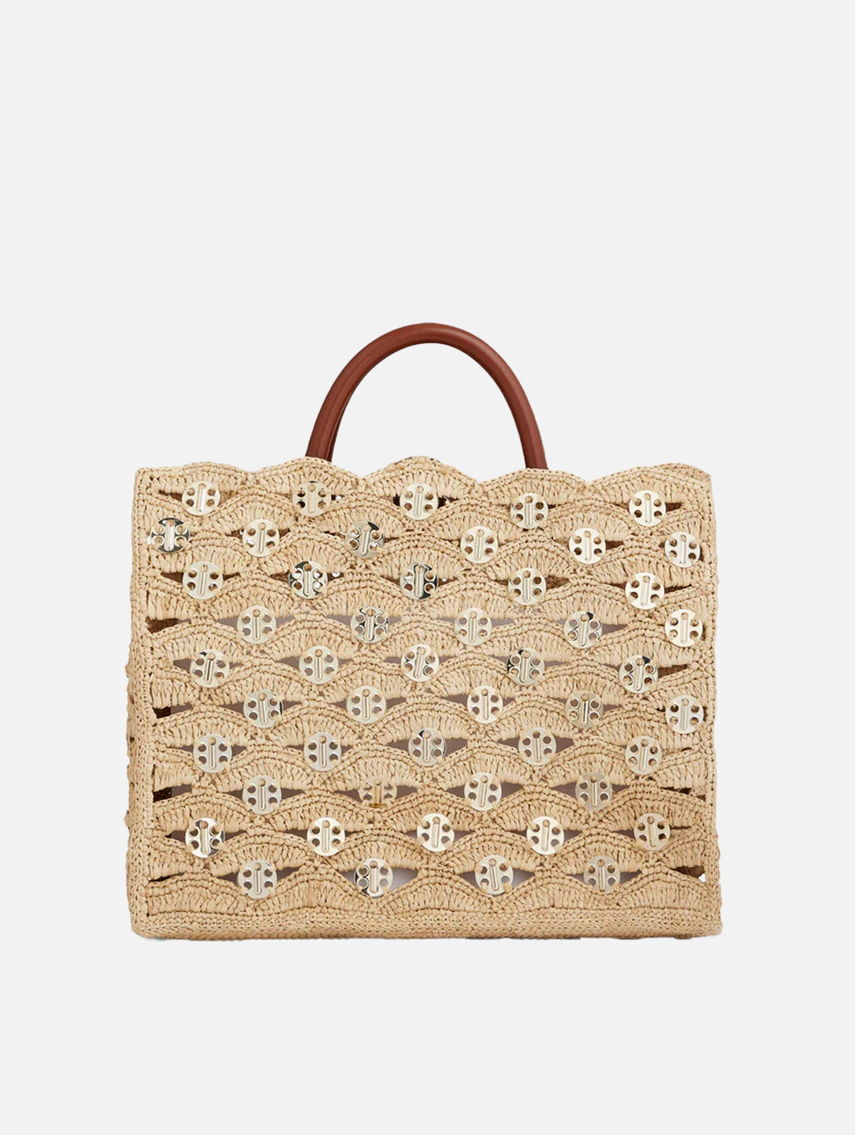 Raffia Tote Bag in Gold