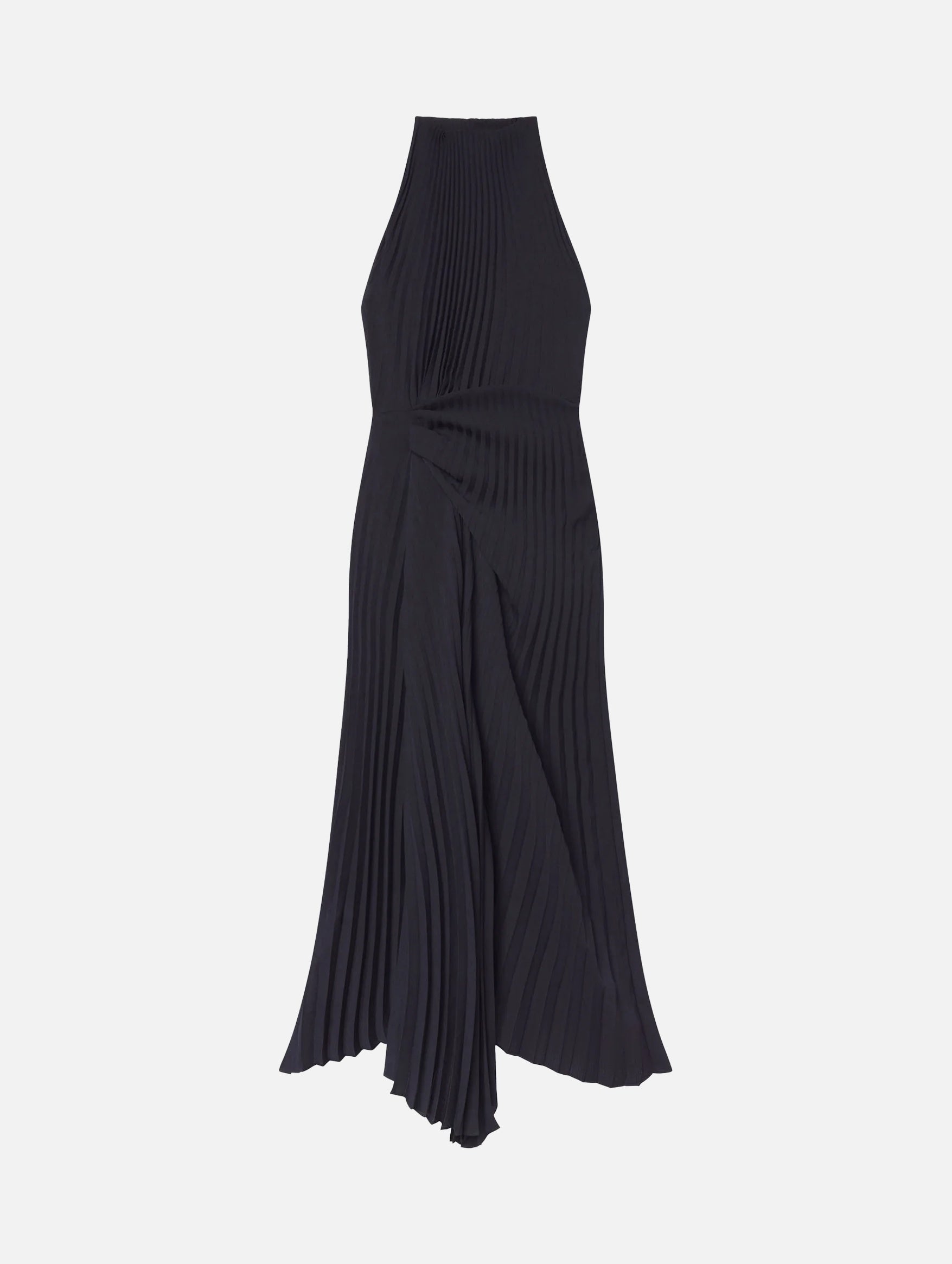 Simona Pleated Dress in Deep Navy