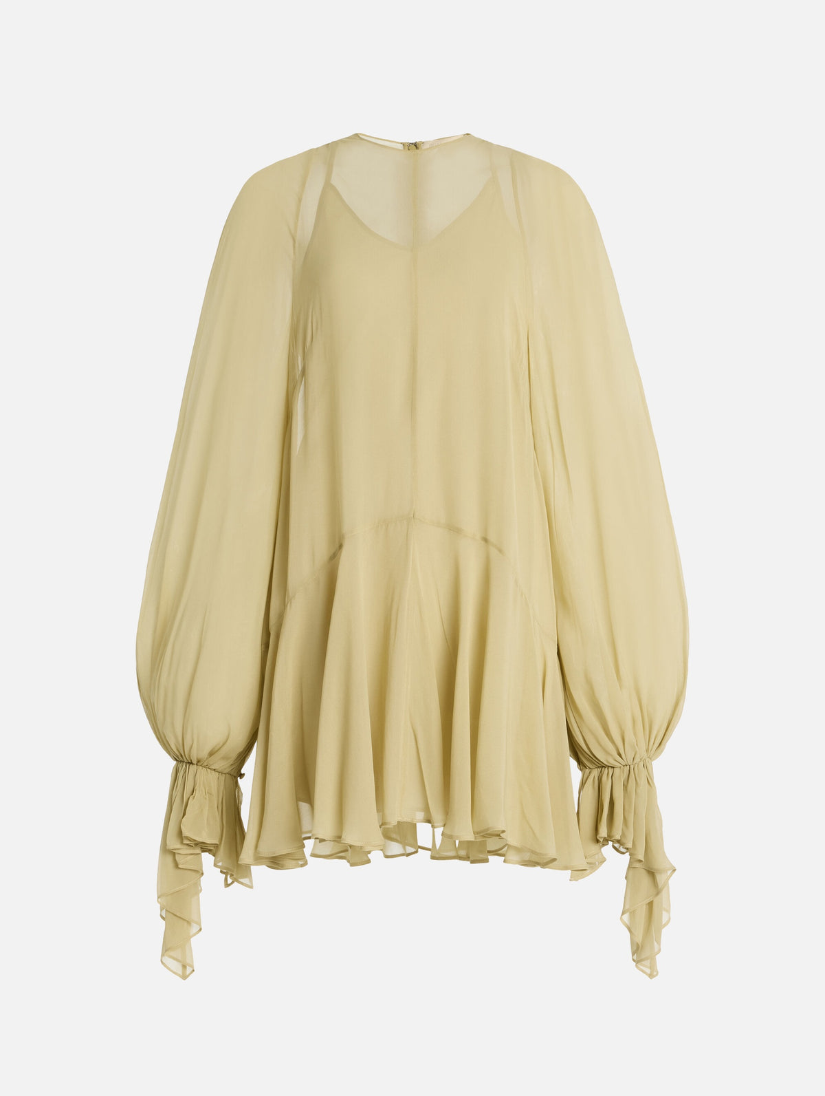 Terran Georgette Chiffon Mini Dress In Sand
