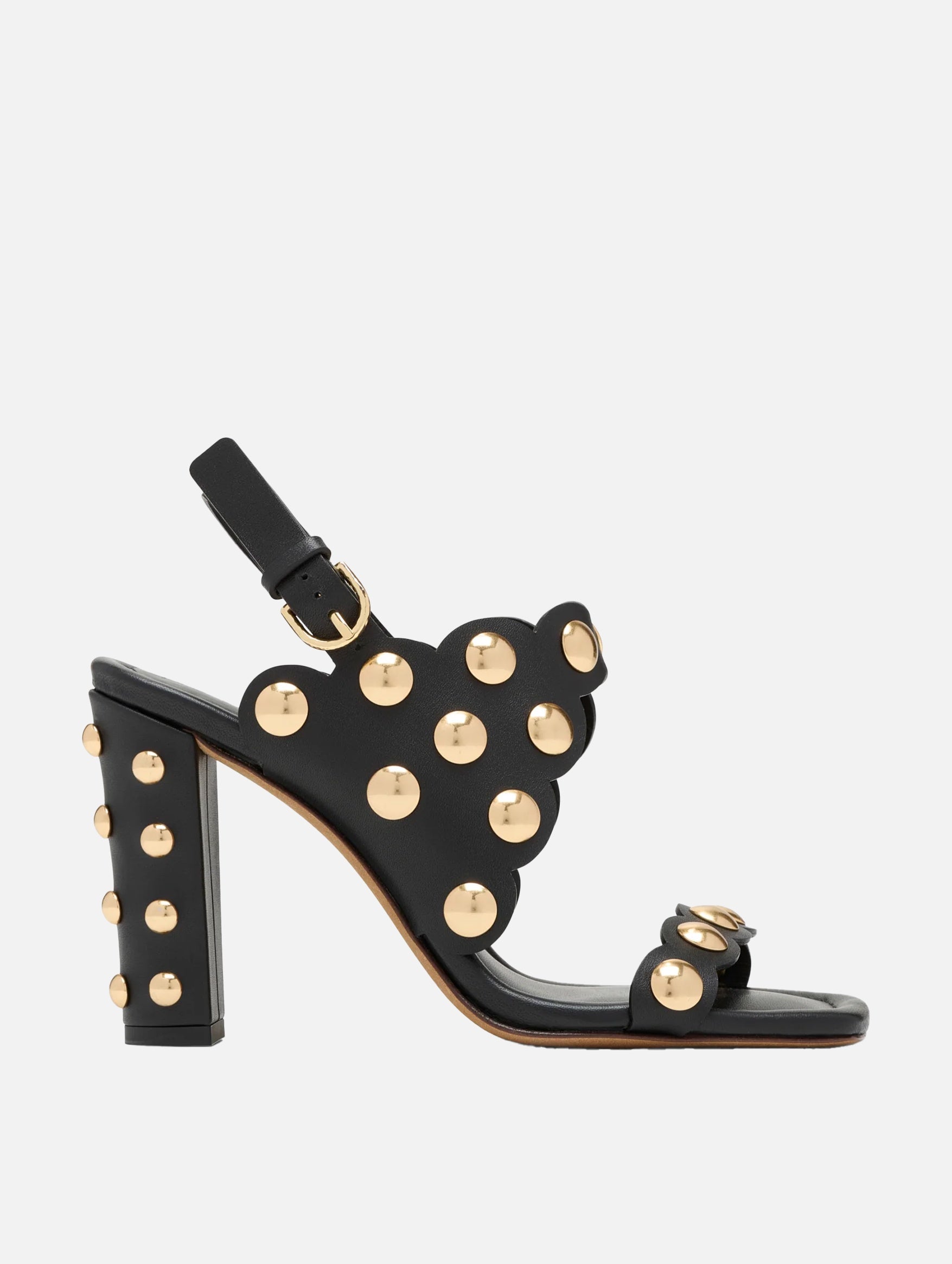 Vendome Studded High Heel in Noir