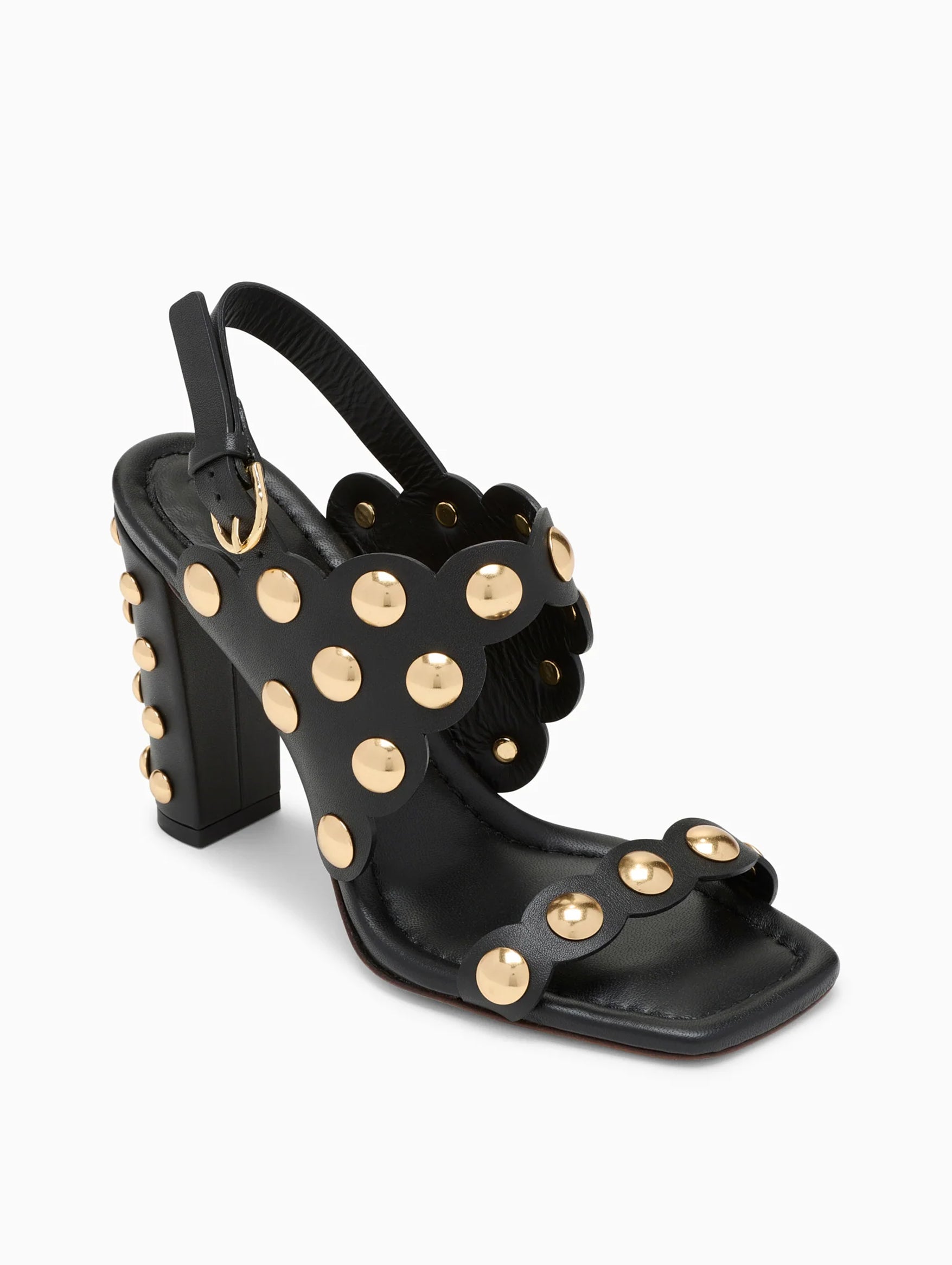 Vendome Studded High Heel in Noir