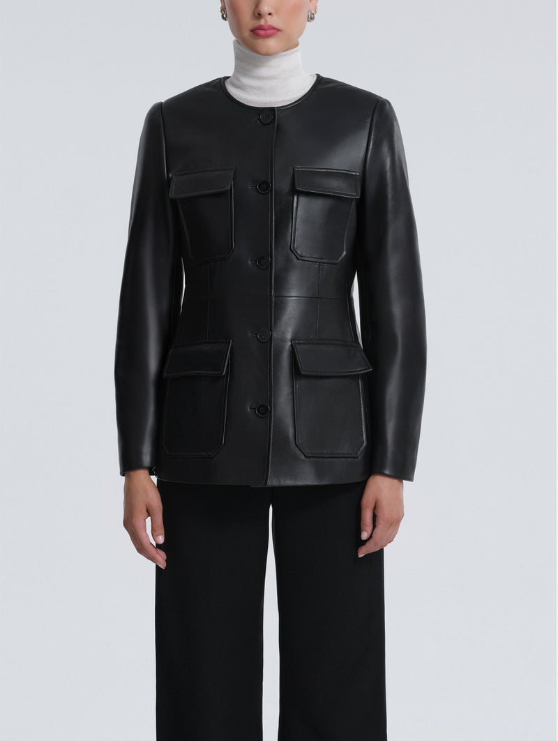 Vernes Leather Jacket in Black