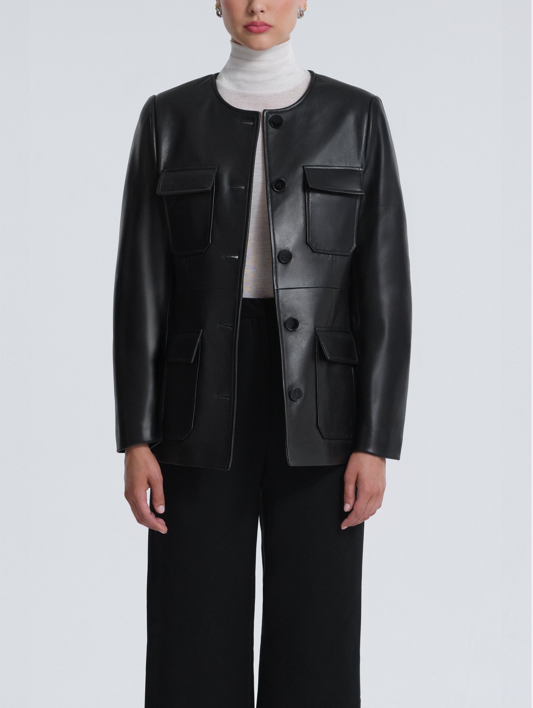 Vernes Leather Jacket in Black