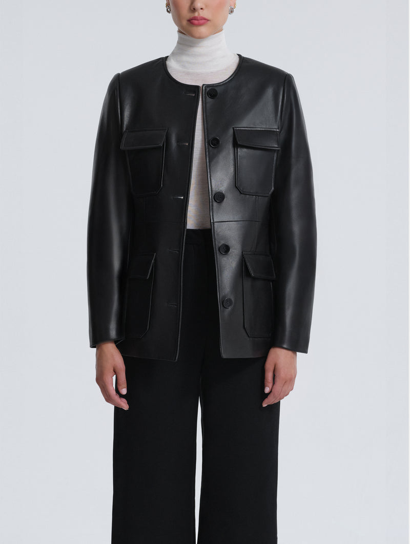 Vernes Leather Jacket in Black