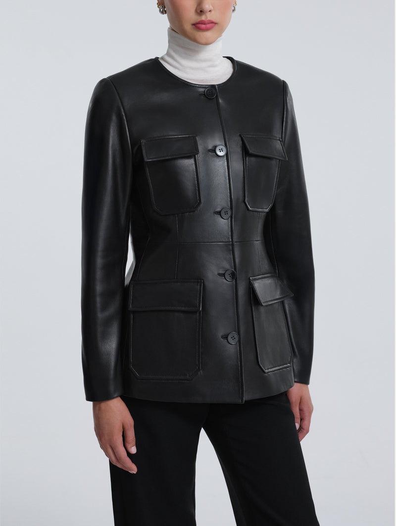 Vernes Leather Jacket in Black