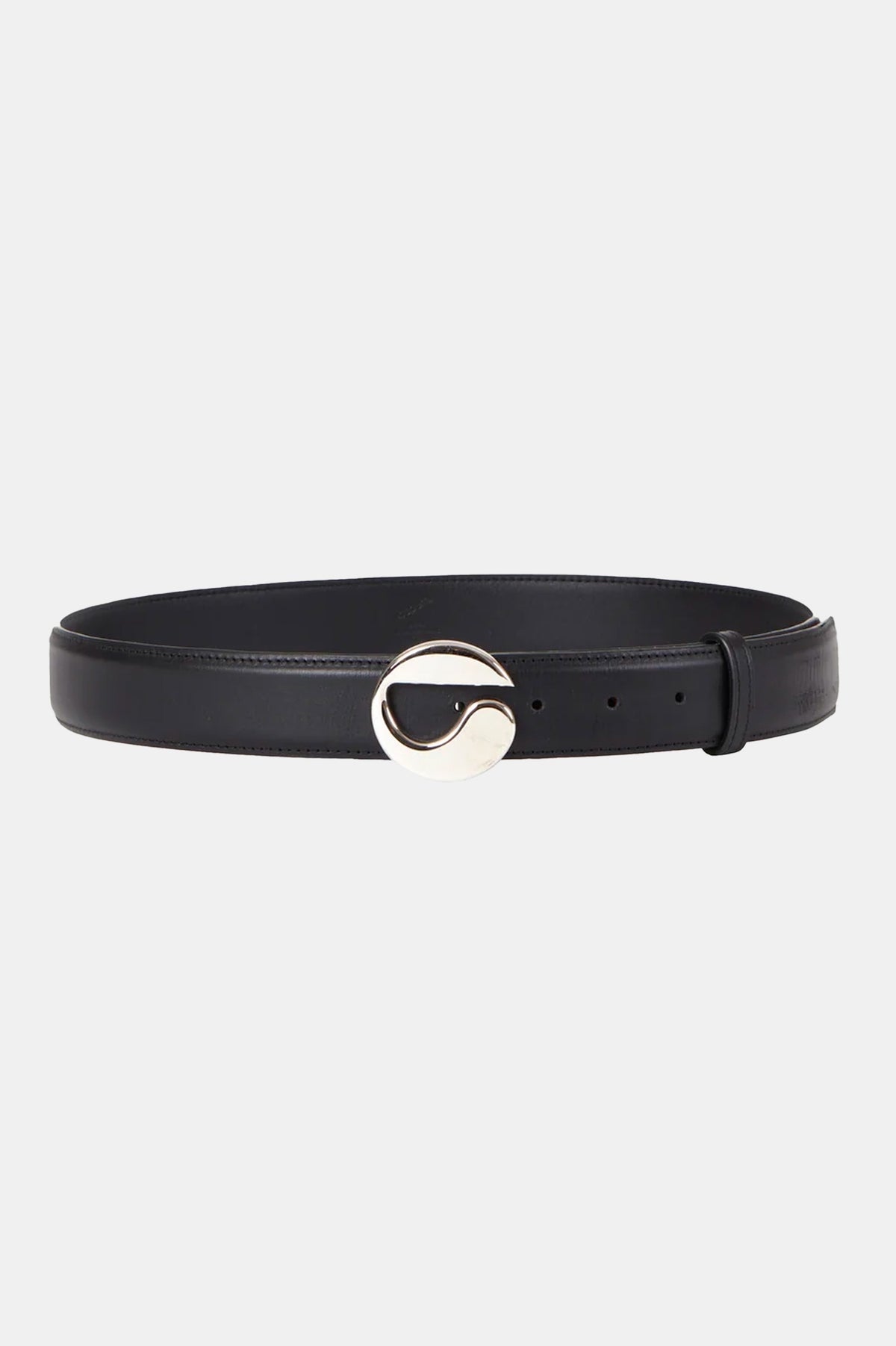 Logo Leather Belt in Black
