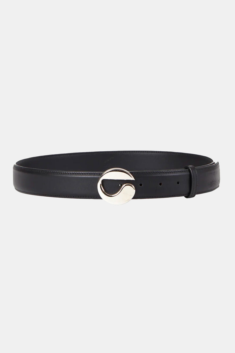 Logo Leather Belt in Black