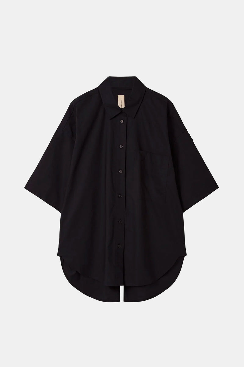 LM Poplin SS Shirt in Black